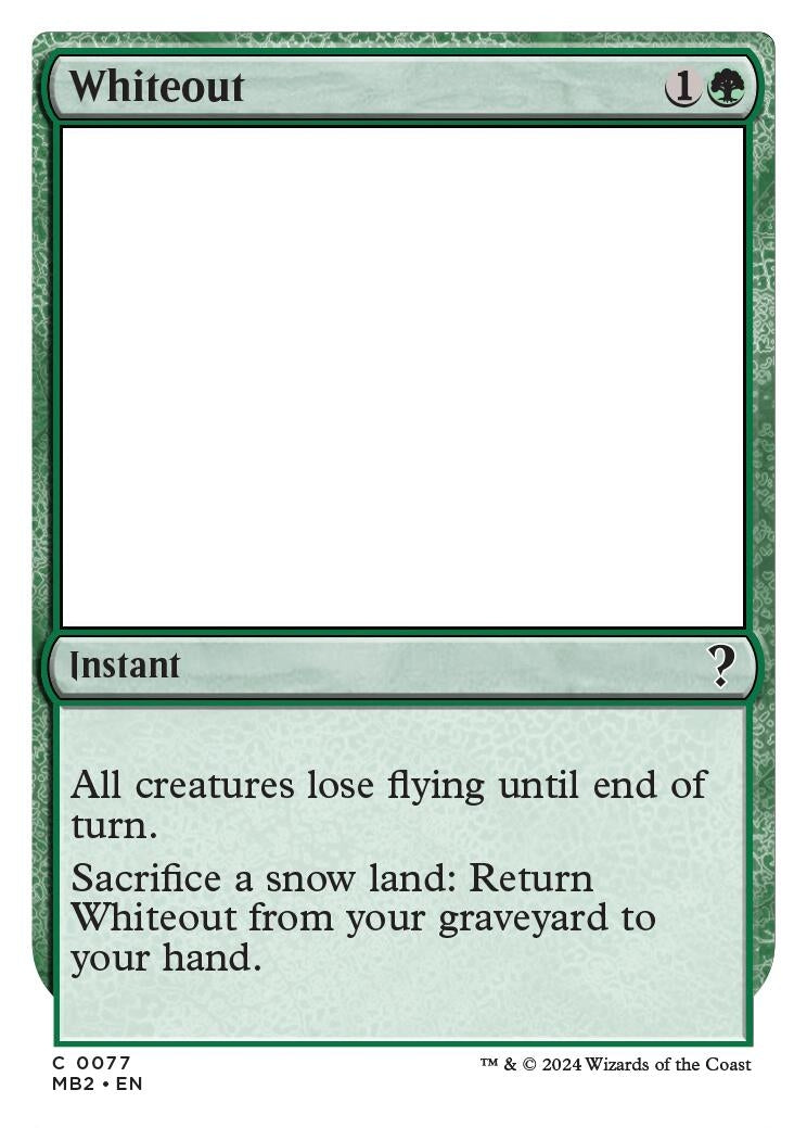 Image for Whiteout (White Border) (77) (MB2) - Magic: The Gathering
