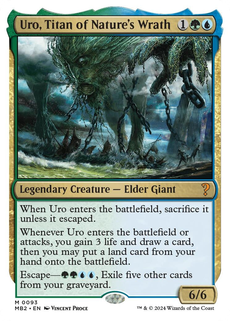 Image for Uro, Titan of Nature's Wrath (White Border) (93) (MB2) - Magic: The Gathering