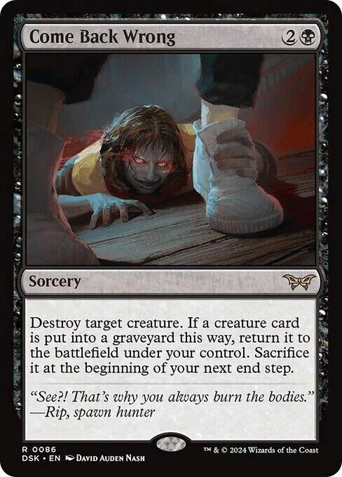 Image for Come Back Wrong (0086) (86) (DSK) - Magic: The Gathering