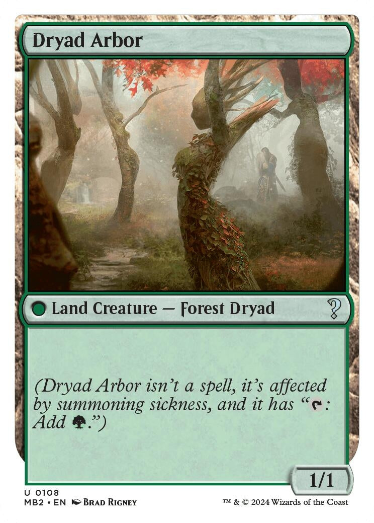 Image for Dryad Arbor (White Border) (108) (MB2) - Magic: The Gathering