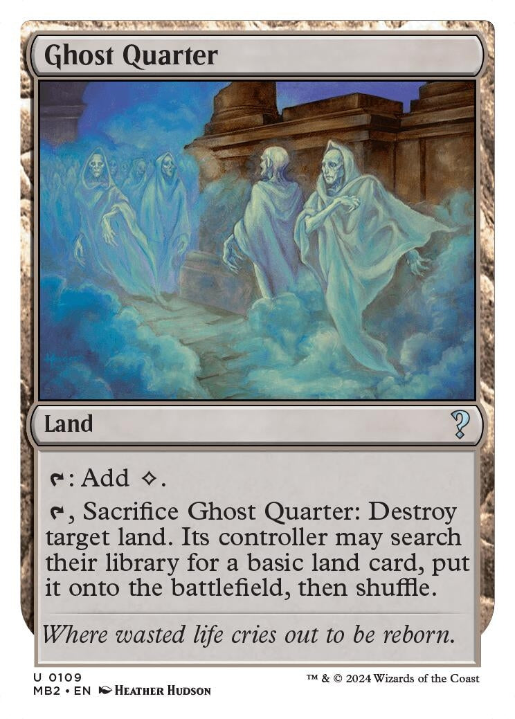 Image for Ghost Quarter (White Border) (109) (MB2) - Magic: The Gathering