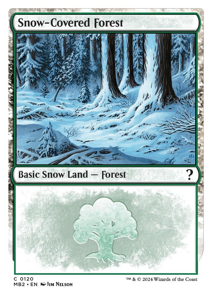 Image for Snow-Covered Forest (White Border) (120) (MB2) - Magic: The Gathering