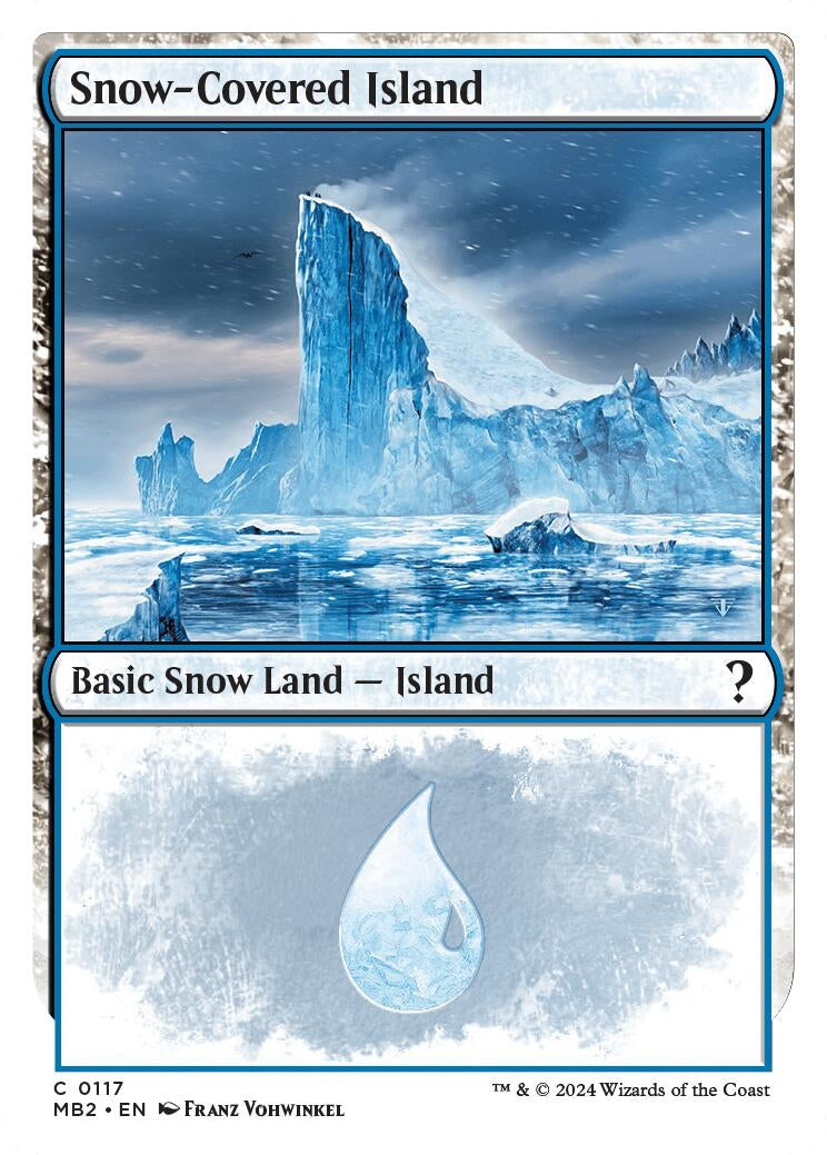 Image for Snow-Covered Island (White Border) (117) (MB2) - Magic: The Gathering