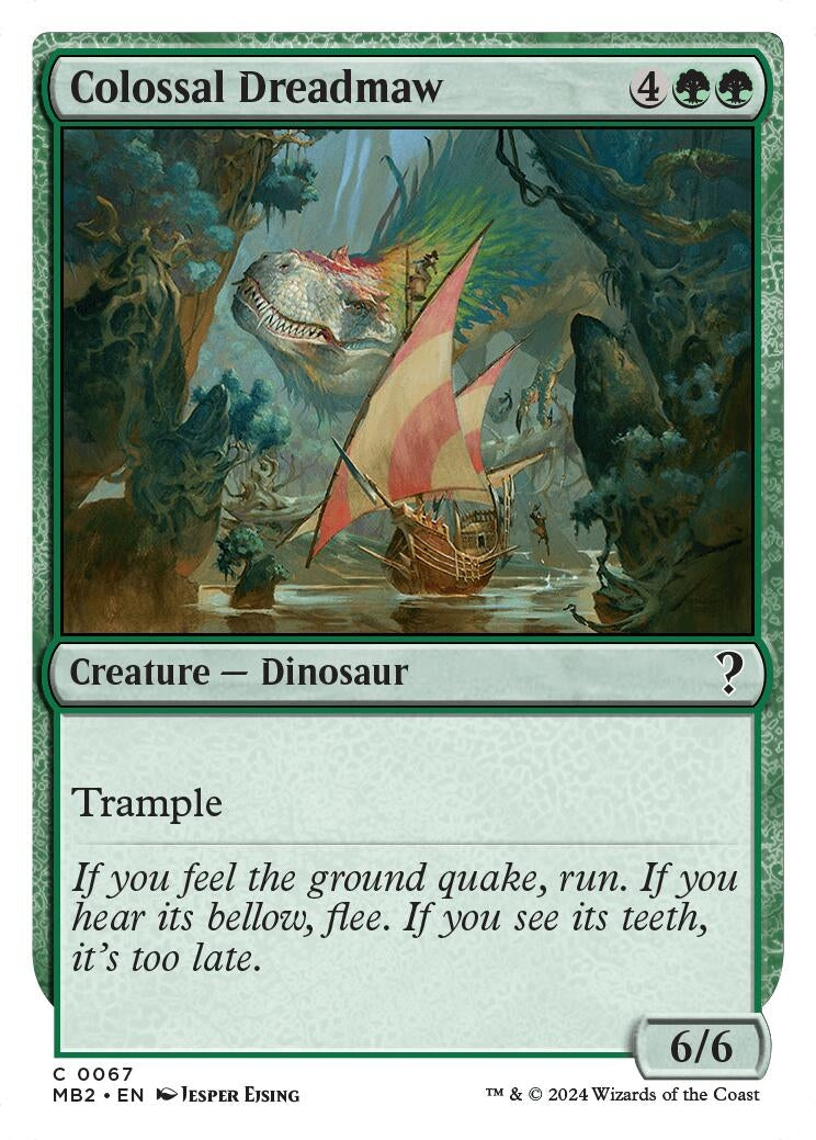 Image for Colossal Dreadmaw (White Border) (67) (MB2) - Magic: The Gathering