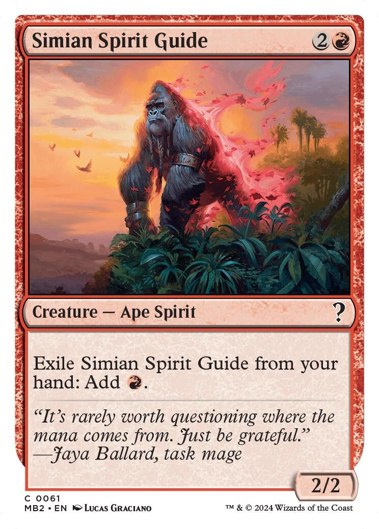 Image for Simian Spirit Guide (White Border) (61) (MB2) - Magic: The Gathering