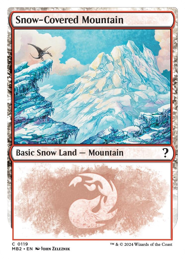 Image for Snow-Covered Mountain (White Border) (119) (MB2) - Magic: The Gathering