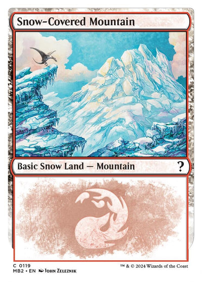 Snow-Covered Mountain (White Border) (119) (MB2)