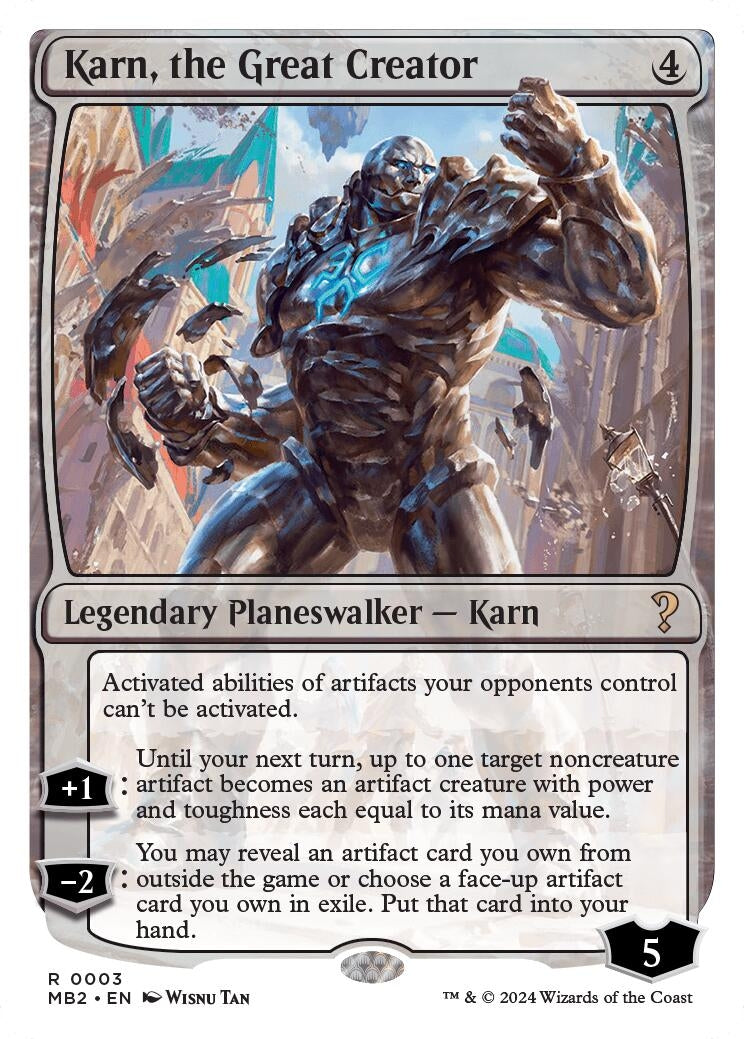 Image for Karn, the Great Creator (White Border) (3) (MB2) - Magic: The Gathering