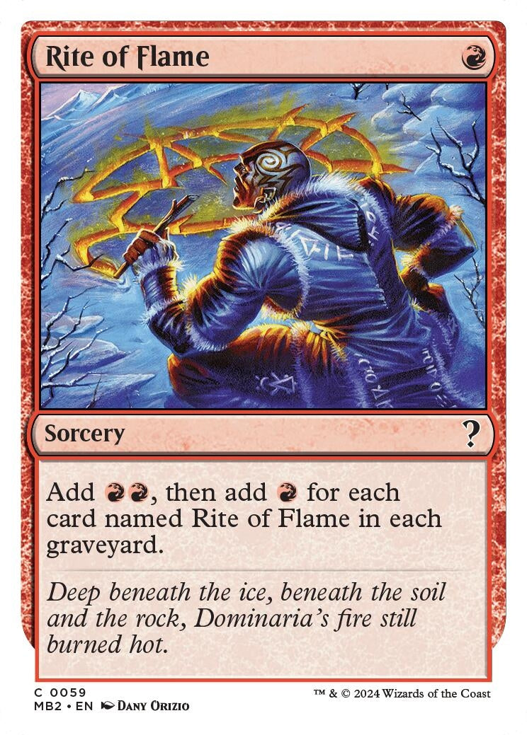 Image for Rite of Flame (White Border) (59) (MB2) - Magic: The Gathering