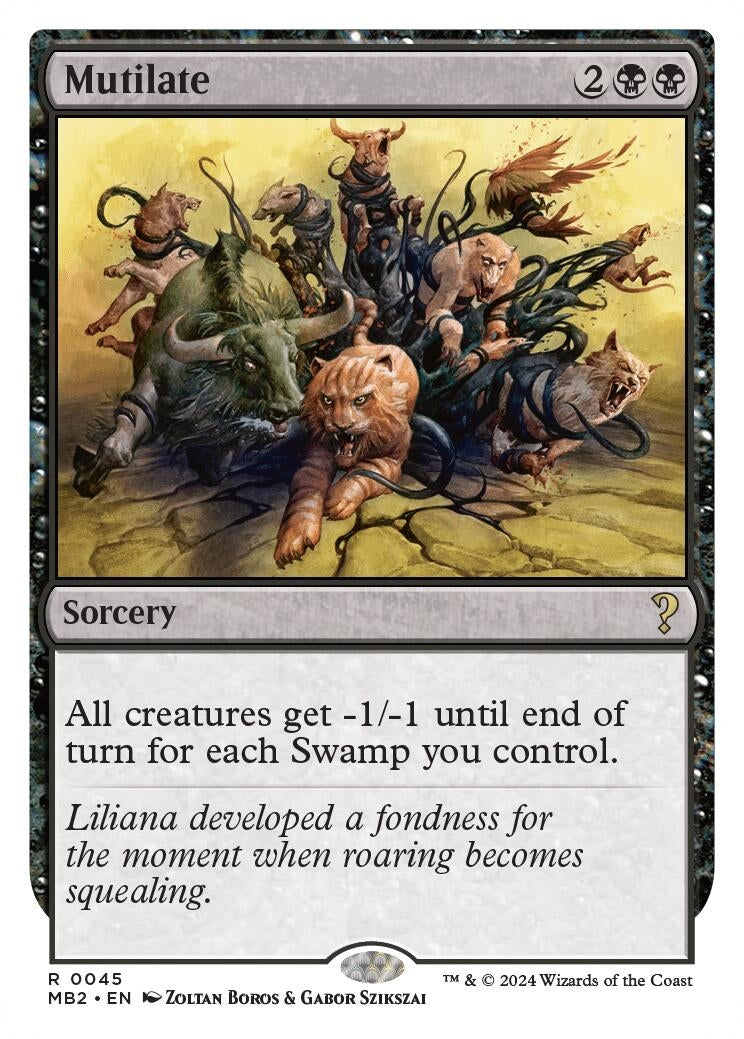 Image for Mutilate (White Border) (45) (MB2) - Magic: The Gathering