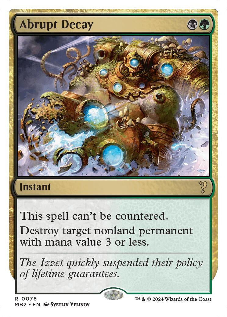 Image for Abrupt Decay (White Border) (78) (MB2) - Magic: The Gathering