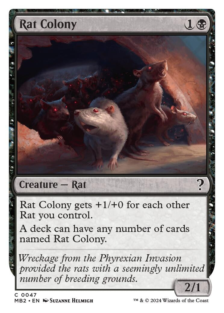 Image for Rat Colony (White Border) (47) (MB2) - Magic: The Gathering