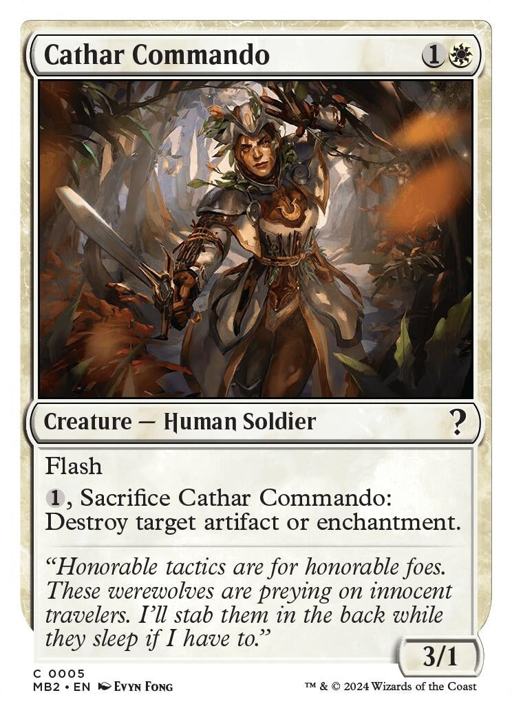 Image for Cathar Commando (White Border) (5) (MB2) - Magic: The Gathering