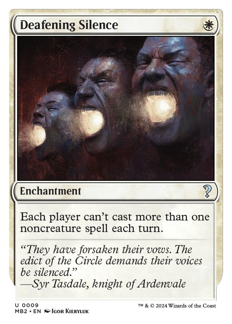 Image for Deafening Silence (White Border) (9) (MB2) - Magic: The Gathering