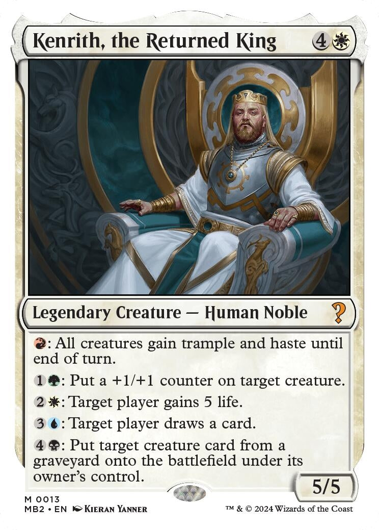 Image for Kenrith, the Returned King (White Border) (13) (MB2) - Magic: The Gathering