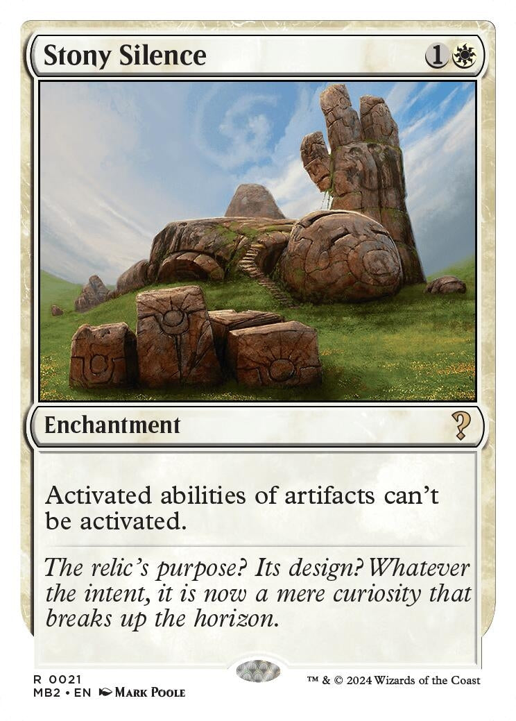 Image for Stony Silence (White Border) (21) (MB2) - Magic: The Gathering