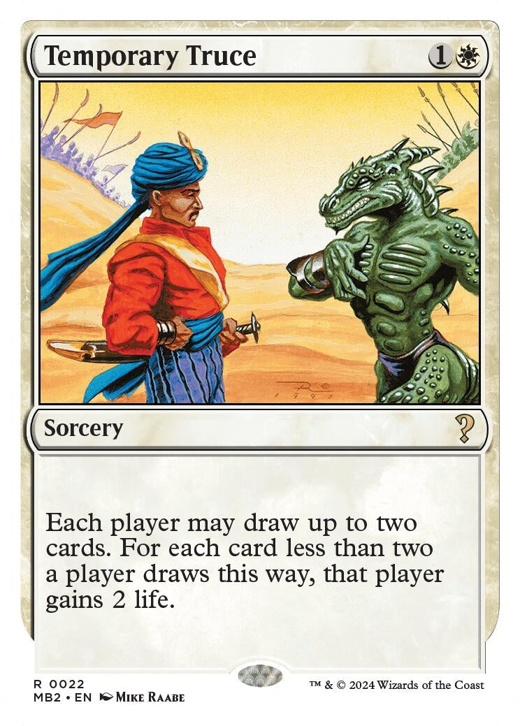 Image for Temporary Truce (White Border) (22) (MB2) - Magic: The Gathering