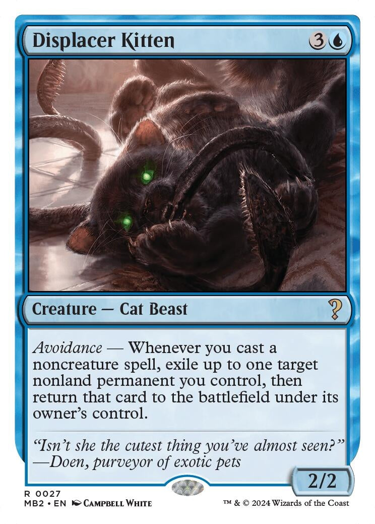 Image for Displacer Kitten (White Border) (27) (MB2) - Magic: The Gathering