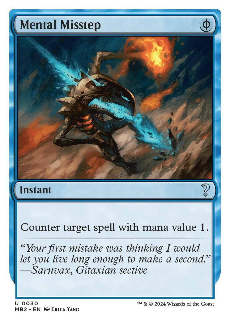 Image for Mental Misstep (White Border) (30) (MB2) - Magic: The Gathering