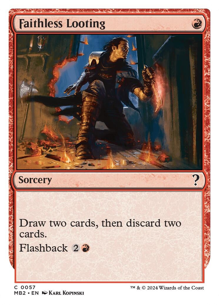 Image for Faithless Looting (White Border) (57) (MB2) - Magic: The Gathering