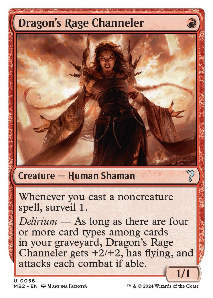 Image for Dragon's Rage Channeler (White Border) (56) (MB2) - Magic: The Gathering