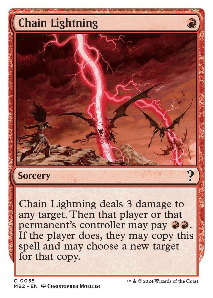 Image for Chain Lightning (White Border) (55) (MB2) - Magic: The Gathering