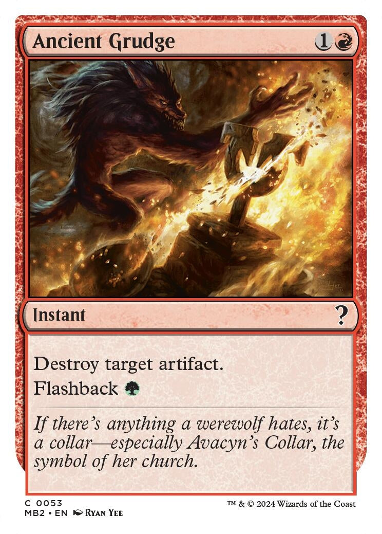 Image for Ancient Grudge (White Border) (53) (MB2) - Magic: The Gathering