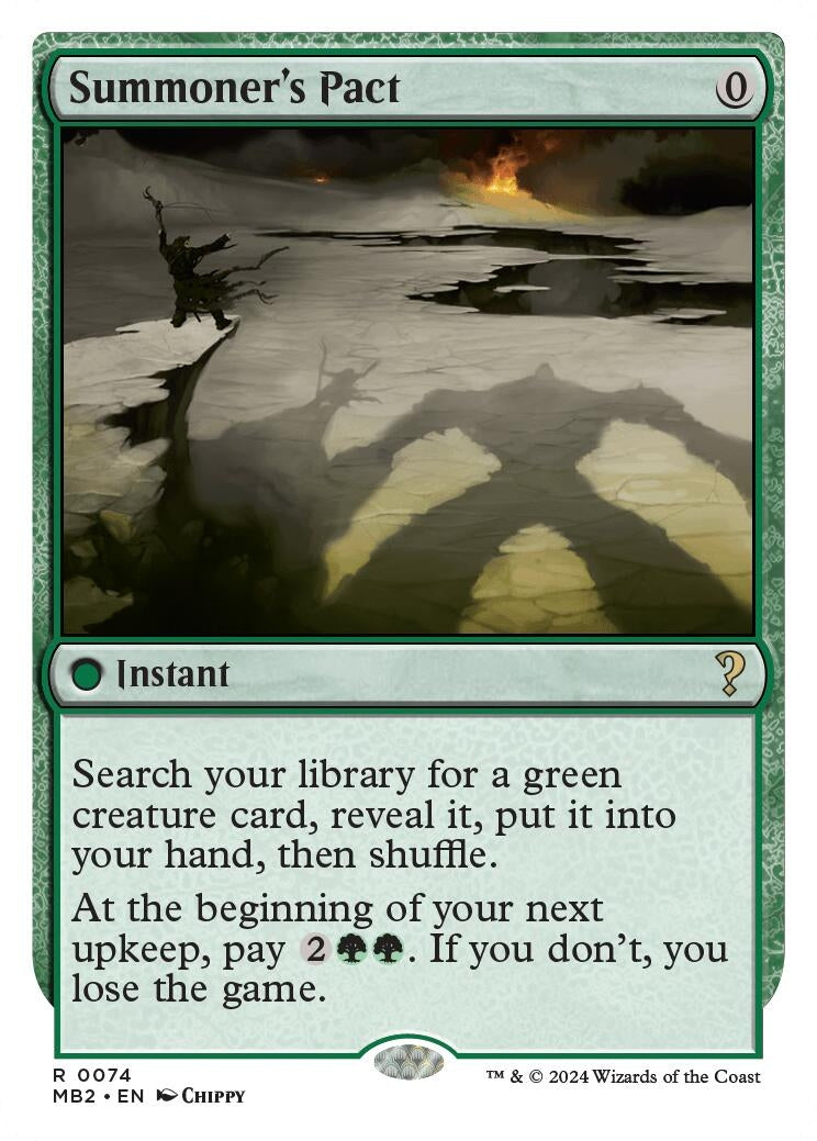 Image for Summoner's Pact (White Border) (74) (MB2) - Magic: The Gathering