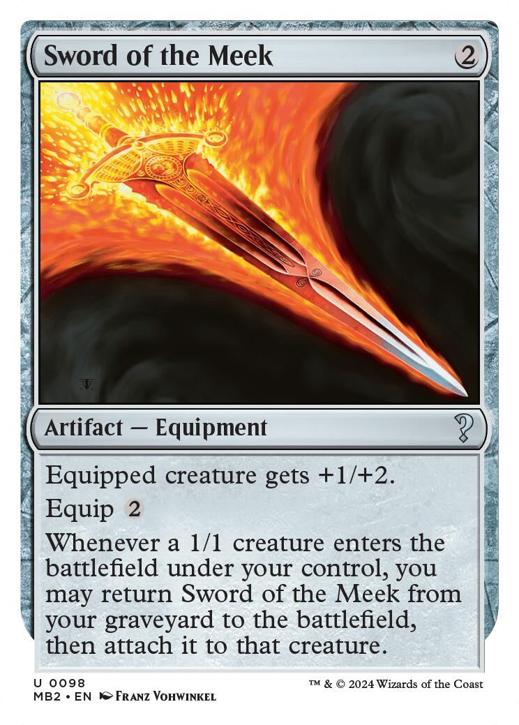Image for Sword of the Meek (White Border) (98) (MB2) - Magic: The Gathering