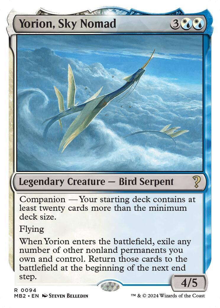 Image for Yorion, Sky Nomad (White Border) (94) (MB2) - Magic: The Gathering