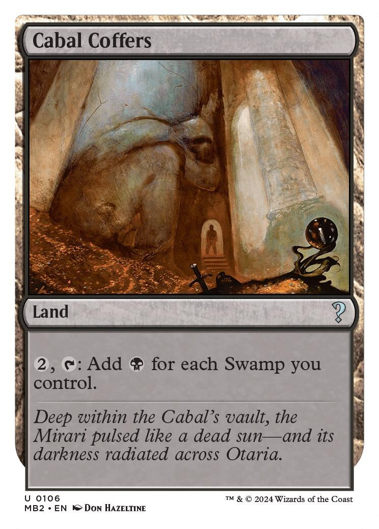 Image for Cabal Coffers (White Border) (106) (MB2) - Magic: The Gathering