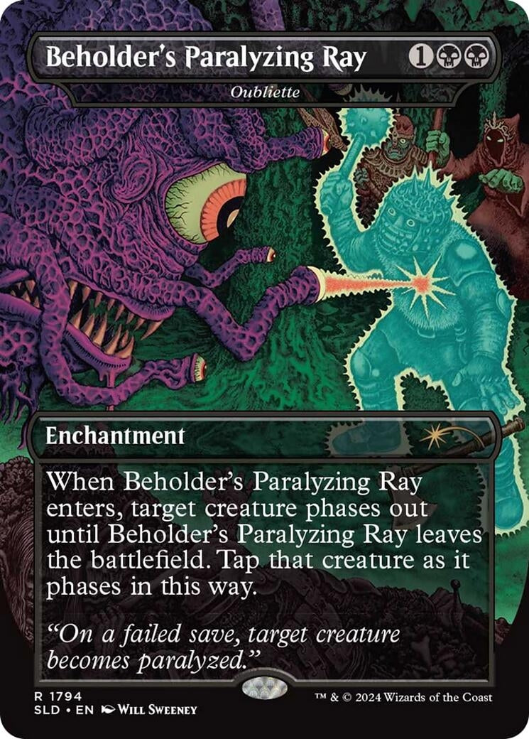 Image for Beholder's Paralyzing Ray - Oubliette (1794) (SLD) - Magic: The Gathering