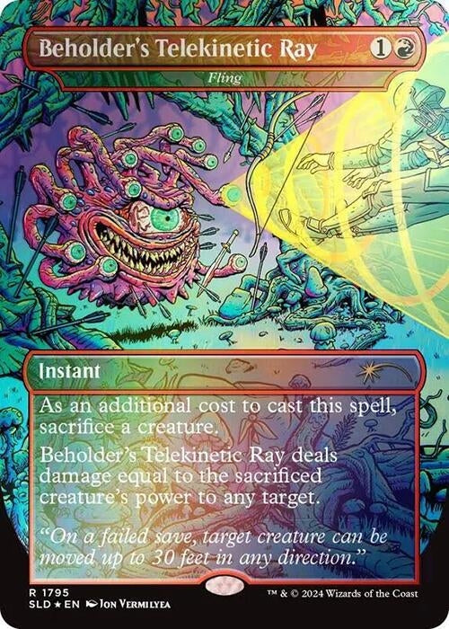 Image for Beholder's Telekinetic Ray - Fling (Rainbow Foil) (1795) (SLD) - Magic: The Gathering