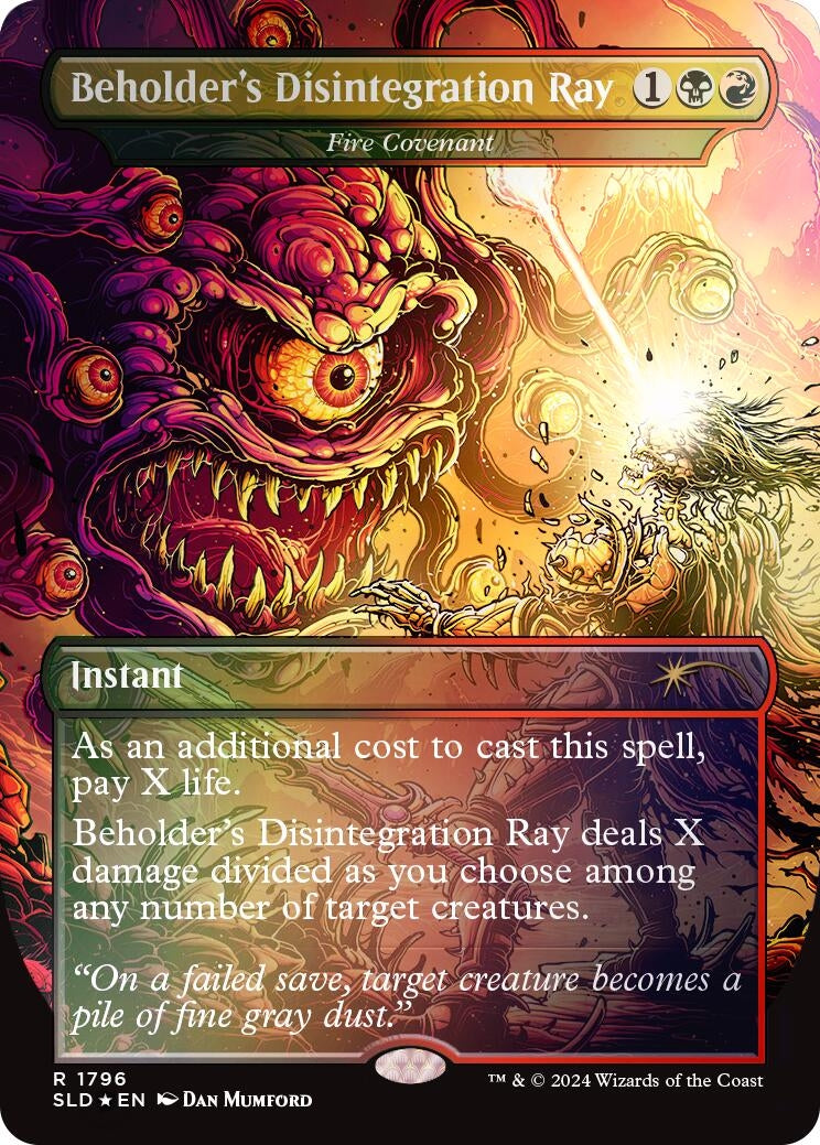 Image for Beholder's Disintegration Ray - Fire Covenant (Rainbow Foil) (1796) (SLD) - Magic: The Gathering