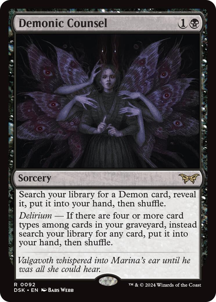 Image for Demonic Counsel (92) (DSK) - Magic: The Gathering