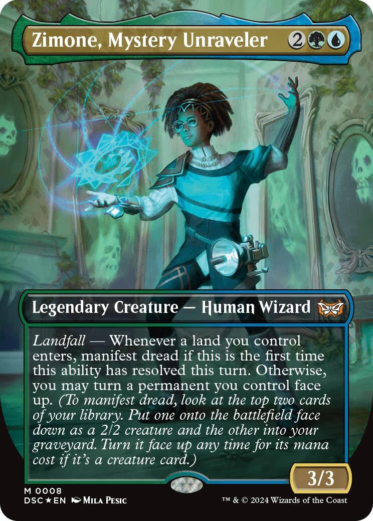 Image for Zimone, Mystery Unraveler (Borderless) (8) (DSC) - Magic: The Gathering