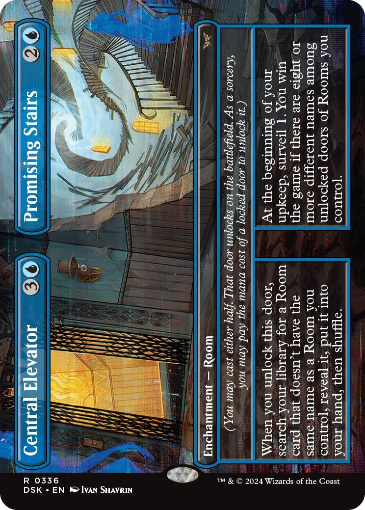 Image for Central Elevator // Promising Stairs (Borderless) (336) (DSK) - Magic: The Gathering