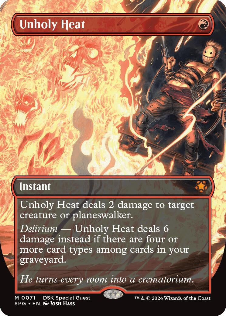 Image for Unholy Heat (Borderless) (71) (SPG) - Magic: The Gathering