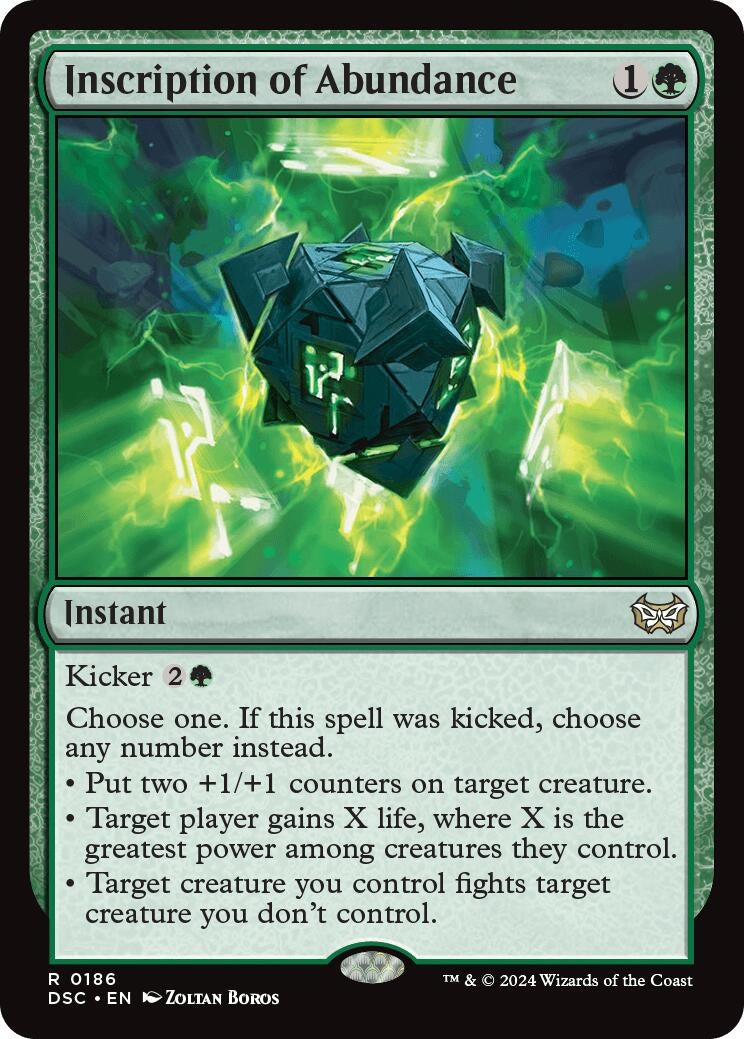 Image for Inscription of Abundance (186) (DSC) - Magic: The Gathering
