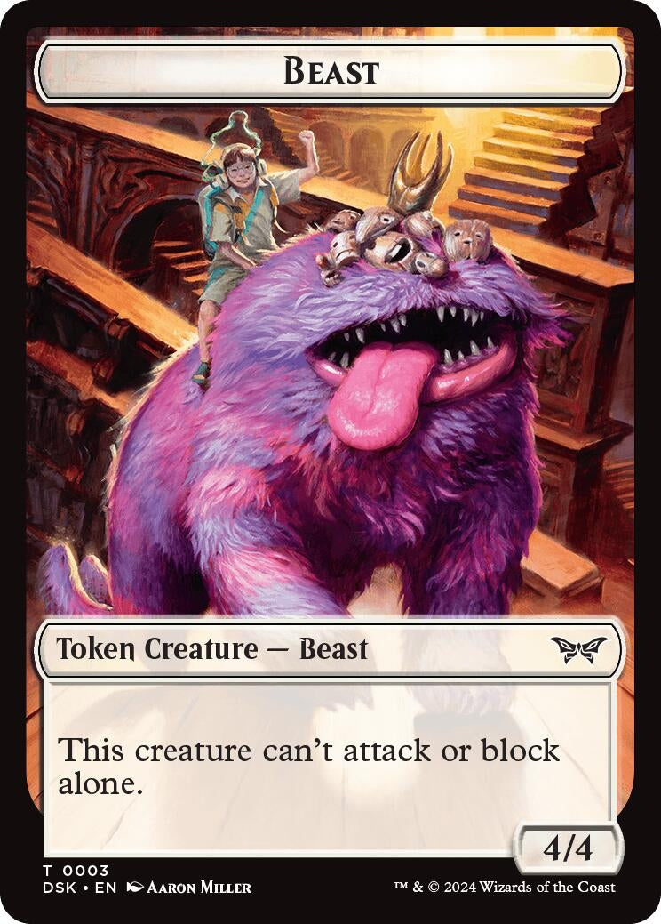 Image for Beast // Copy Double-Sided Token (3 // 1) (DSK) - Magic: The Gathering