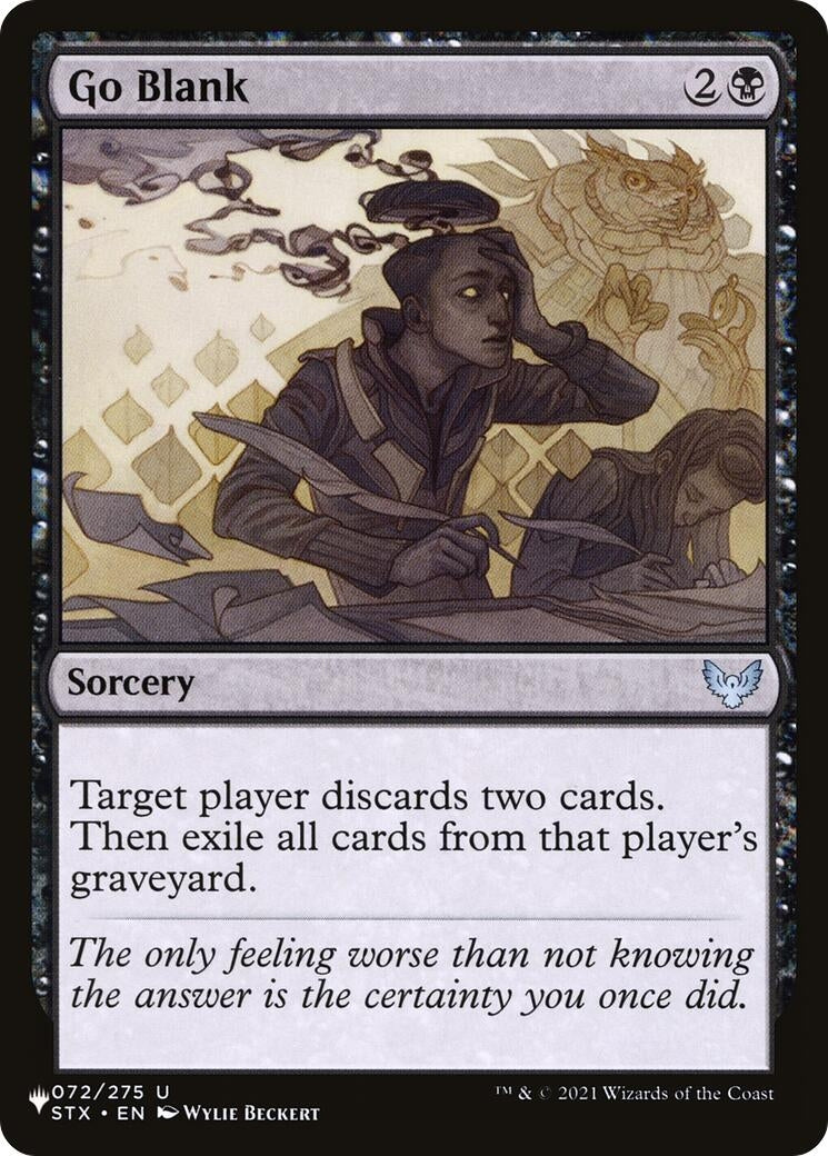 Go Blank (072/275) (LIST)