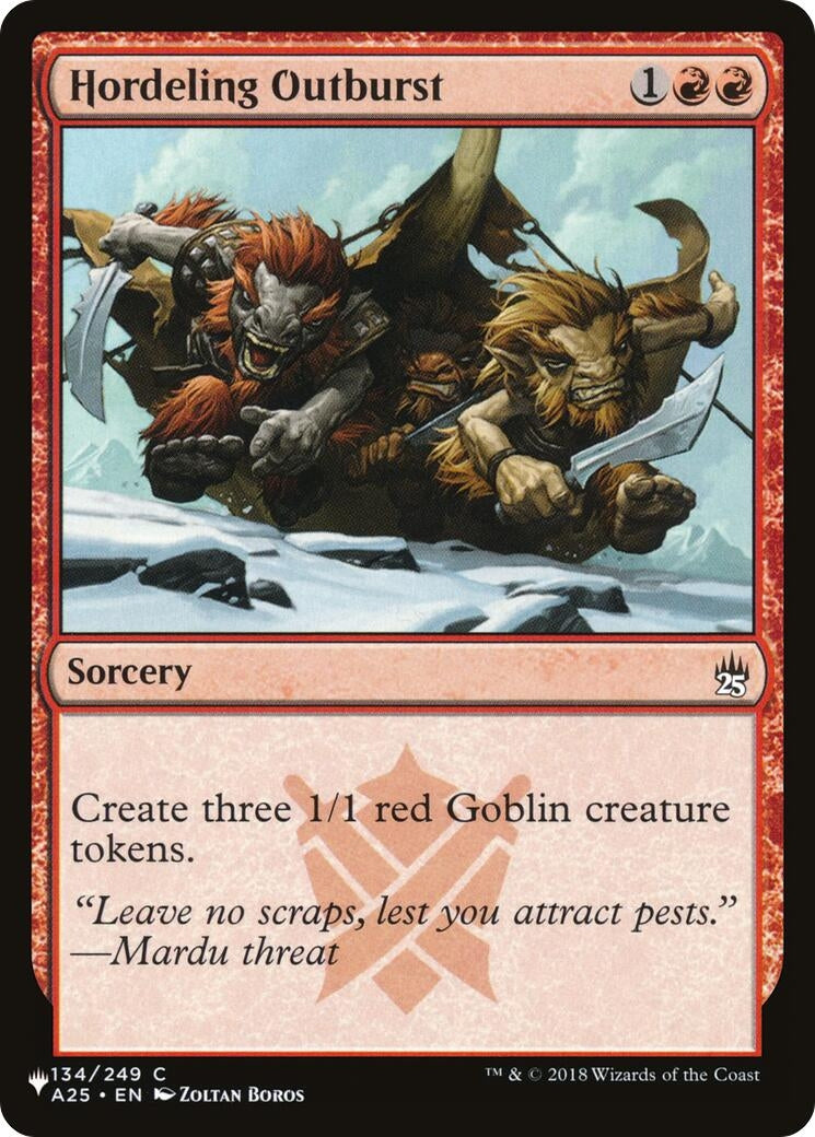 Hordeling Outburst (134/249) (LIST)