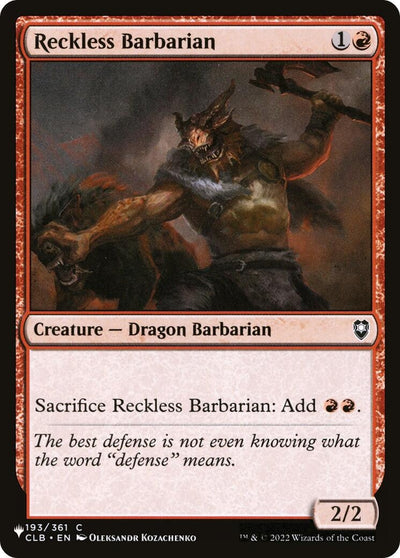 Reckless Barbarian (193/361) (LIST)