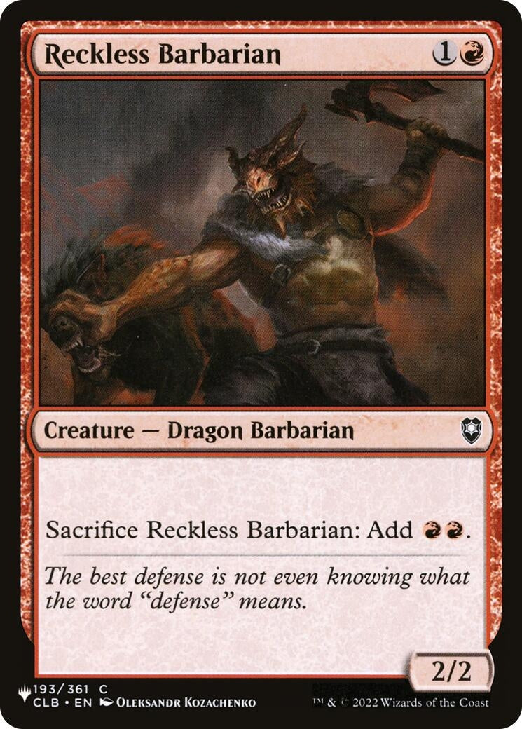 Reckless Barbarian (193/361) (LIST)