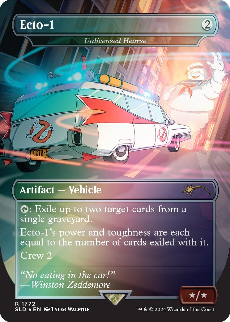 Image for Ecto-1 - Unlicensed Hearse (Rainbow Foil) (1772) (SLD) - Magic: The Gathering