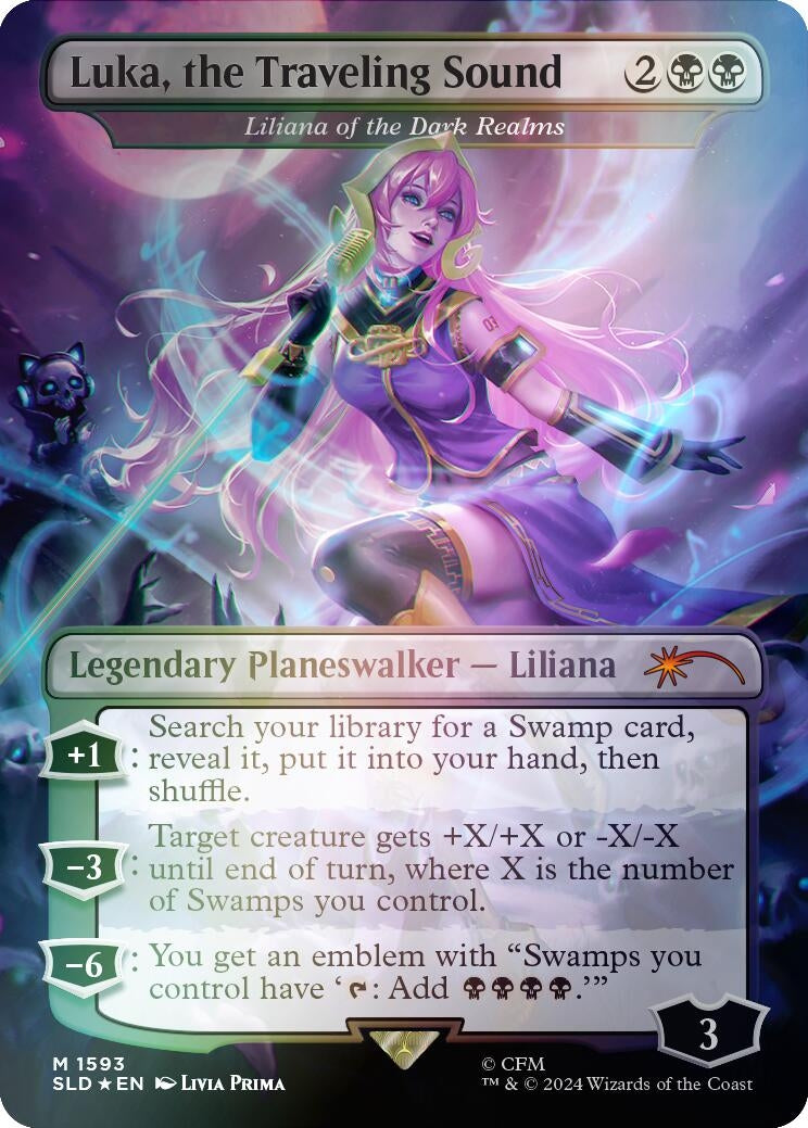 Image for Luka, the Traveling Sound - Liliana of the Dark Realms (Rainbow Foil) (1593) (SLD) - Magic: The Gathering
