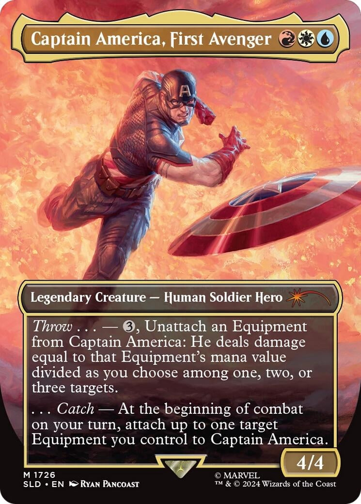 Image for Captain America, First Avenger (Rainbow Foil) (1726) (SLD) - Magic: The Gathering