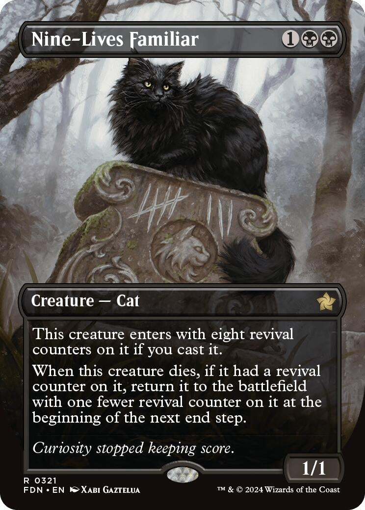 Image for Nine-Lives Familiar (Borderless) (321) (FDN) - Magic: The Gathering