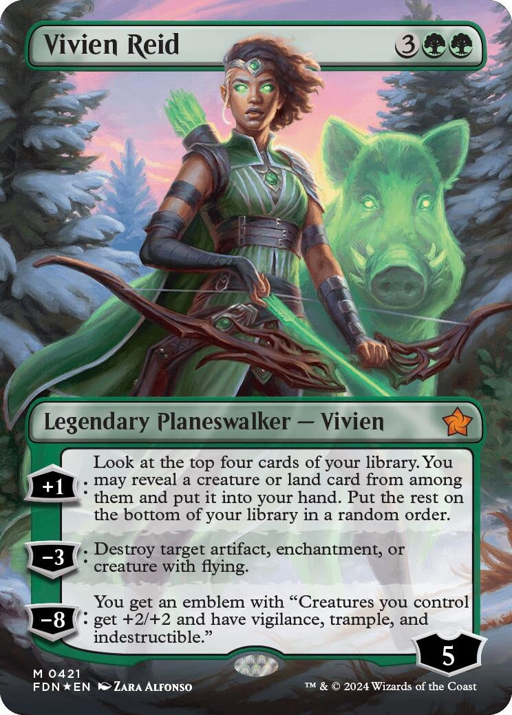 Image for Vivien Reid (Borderless) (Mana Foil) (421) (FDN) - Magic: The Gathering