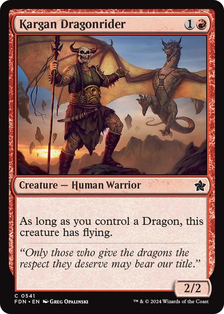Image for Kargan Dragonrider (0541) (541) (FDN) - Magic: The Gathering
